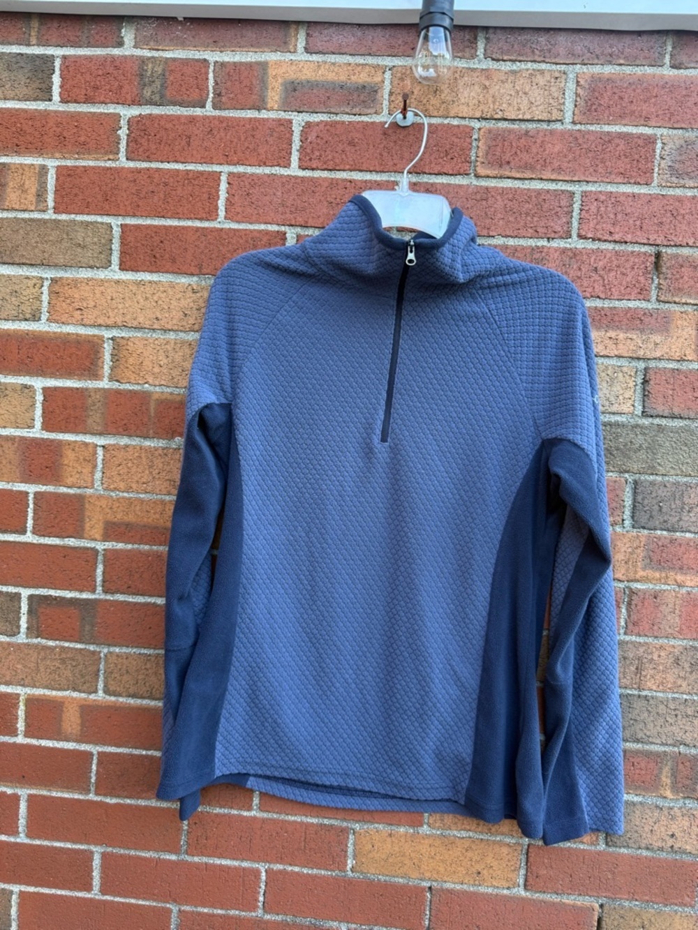 Columbia Blue Textured Fleece Pullover 1/4 Zip Sweater Women’s Medium